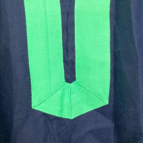 Sail To Sable Linen Blue Green Tunic Dress Womens L Linen Blend Coastal Preppy - Picture 6 of 13